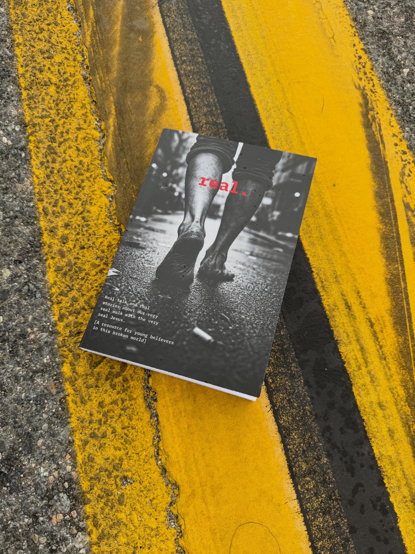 Barefoot walk on a city street